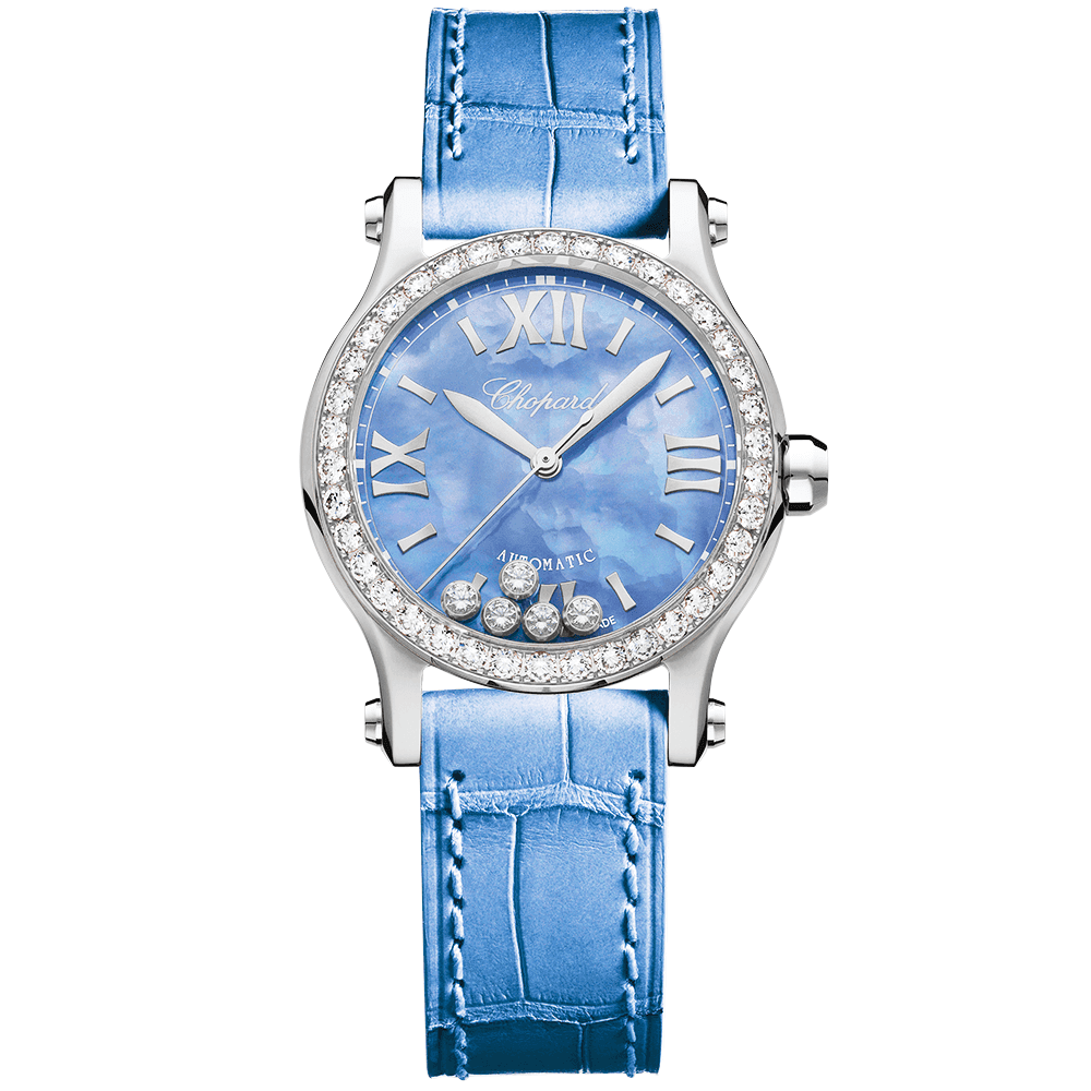 Chopard Happy Sport 30mm Diamond Blue Mother of Pearl Dial Watch