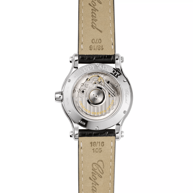 Chopard Happy Sport 36mm Silver Dial Automatic Ladies Strap Watch - Berry's Jewellers