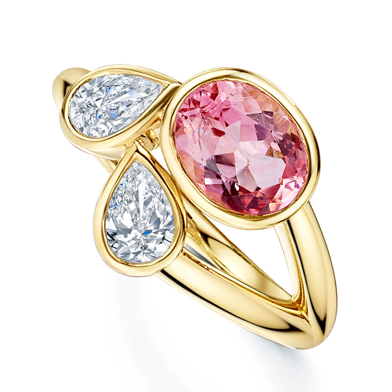 18ct Yellow Gold Imperial Topaz And Diamond Ring