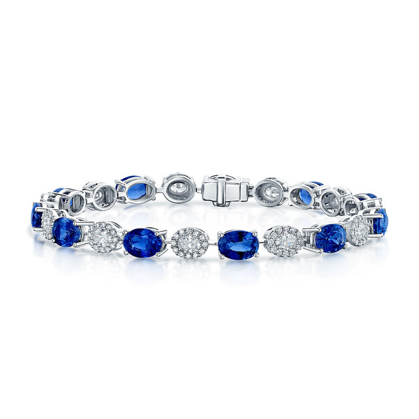 Berry's 18ct White Gold Sapphire And Diamond Line Bracelet - Berry's Jewellers