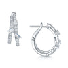 Berry's 18ct White Gold Emerald And Round Brilliant Cut Diamond Hoop Earrings - Berry's Jewellers