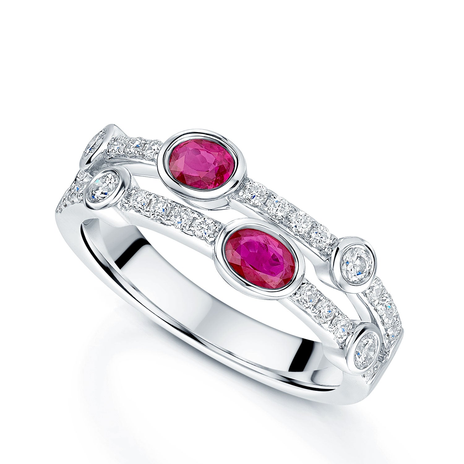 Berry's Platinum Cabochon Cut Ruby And Diamond Dress Ring - Berry's Jewellers
