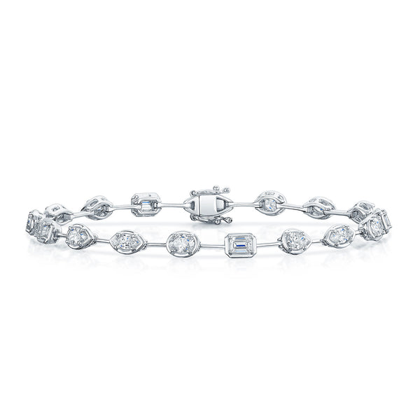 Berry's 18ct White Gold Mixed Cut Diamond Tennis Bracelet - Berry's Jewellers