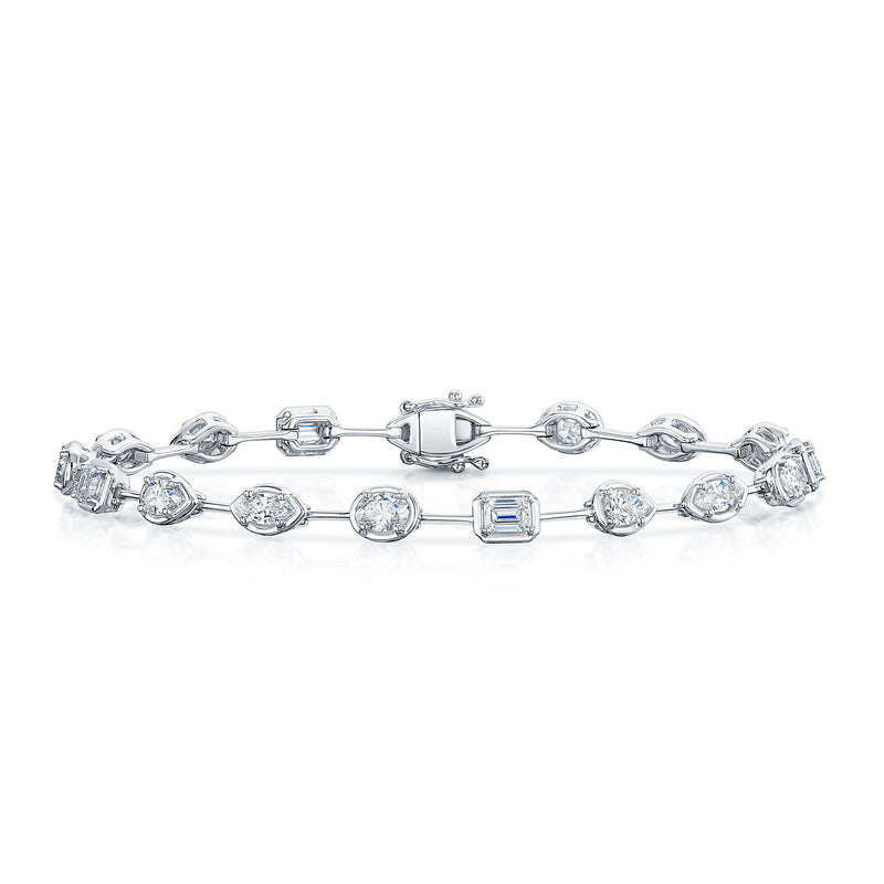 Berry's 18ct White Gold Mixed Cut Diamond Tennis Bracelet - Berry's Jewellers