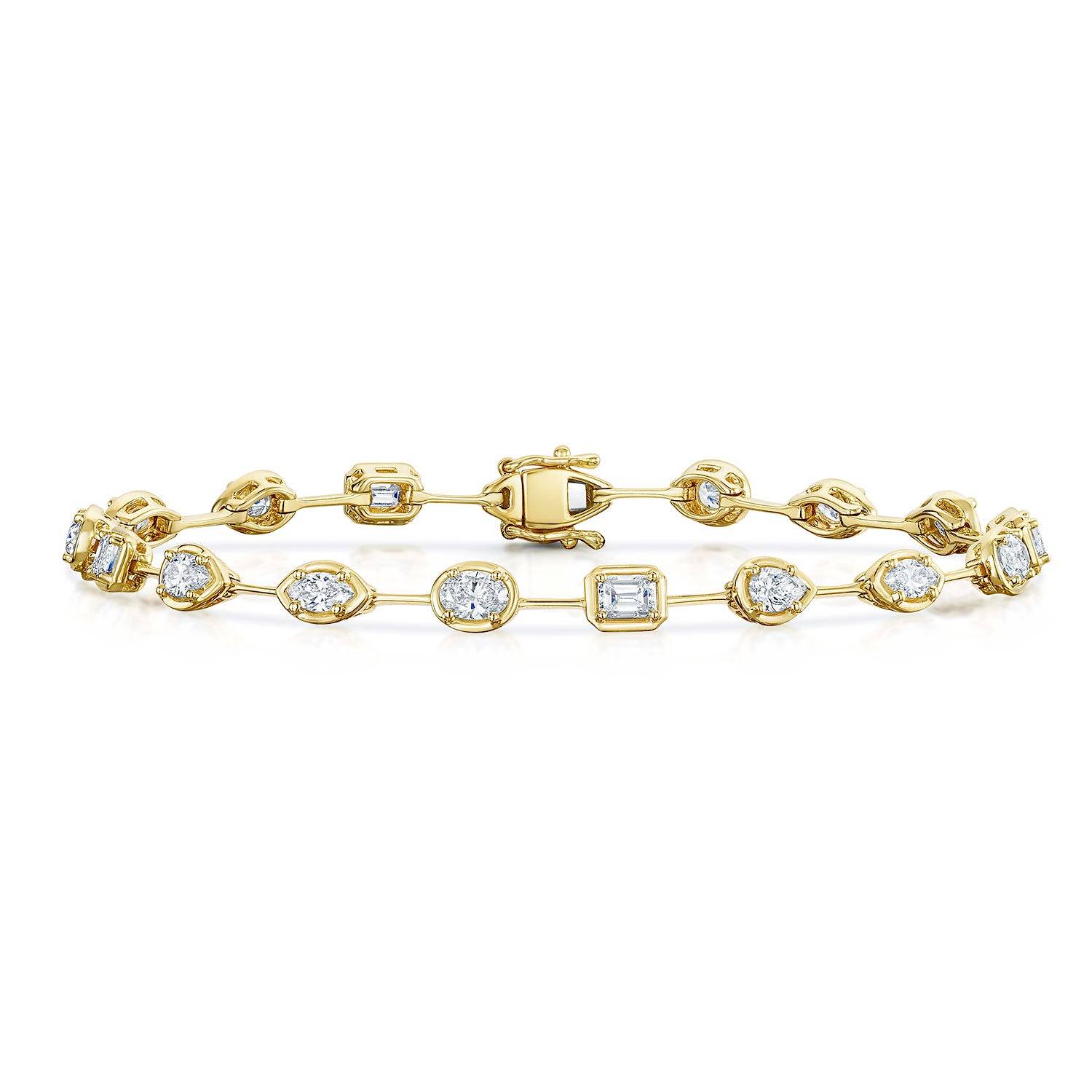 Berry's 18ct Yellow Gold Mixed Cut Diamond Tennis Bracelet - Berry's Jewellers