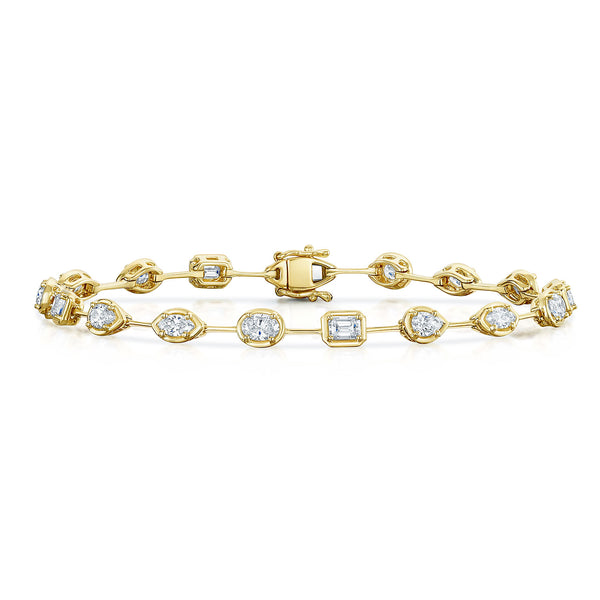Berry's 18ct Yellow Gold Mixed Cut Diamond Tennis Bracelet - Berry's Jewellers