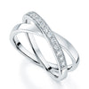 18ct White Gold Crossover Diamond Dress Ring