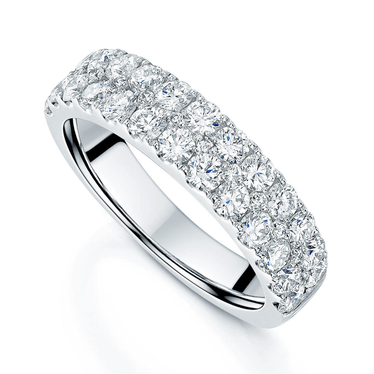 Platinum Two Row Diamond Eternity Dress Ring