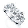 Platinum 3 Row Diamond Dress Ring with Pavé-set Diamond Centre Row