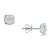 Berry's Platinum GIA Certificated Cushion Cut Diamond Rub Over Stud Earrings - Berry's Jewellers