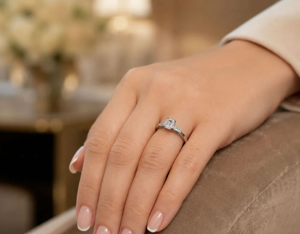 Emerald Cut Diamond Engagement Rings