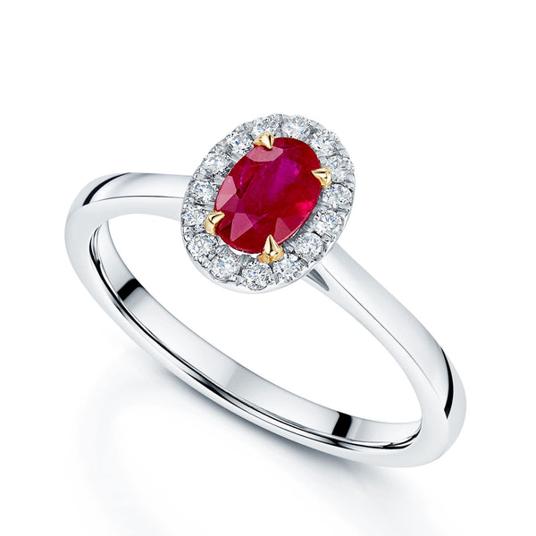 Berry's Platinum Ruby And Diamond Halo Ring - Berry's Jewellers