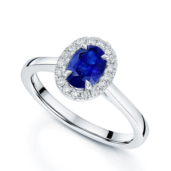 Berry's Platinum Sapphire And Diamond Halo Ring - Berry's Jewellers