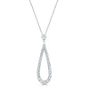 18ct White Gold Round Brilliant Cut Diamond Pear Drop Pendant