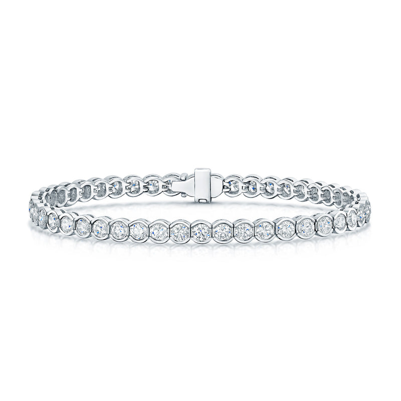 Berry's 18ct White Gold Round Brilliant Cut Diamond Rub Over Tennis Bracelet - Berry's Jewellers