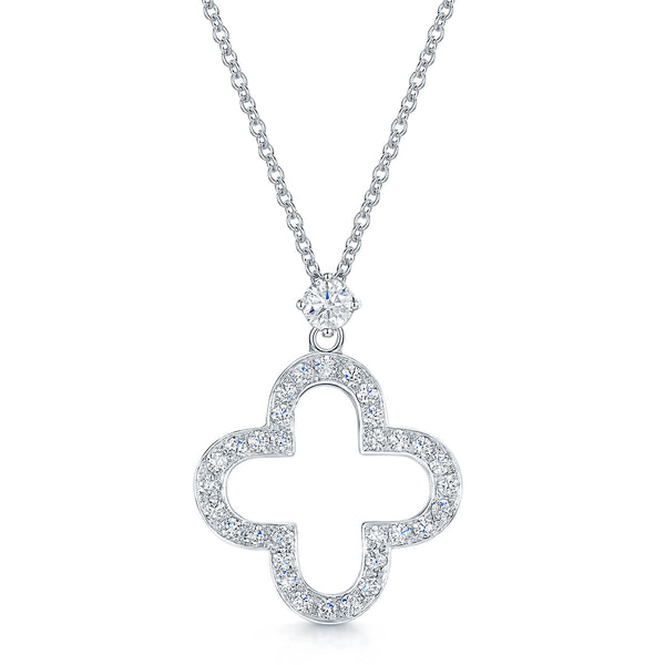 Berry's 18ct White Gold Diamond Open Flower Pendant - Berry's Jewellers