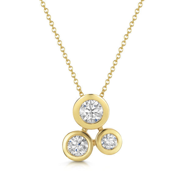 Berry's 18ct Yellow Gold Round Brilliant Cut Rub Over Bubble Pendant - Berry's Jewellers