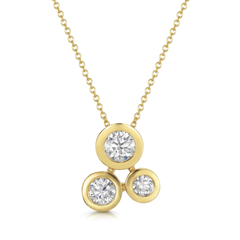 Berry's 18ct Yellow Gold Round Brilliant Cut Rub Over Bubble Pendant - Berry's Jewellers