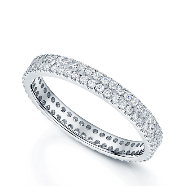 Brown & Newirth Platinum Double Row Diamond Full Eternity Ring