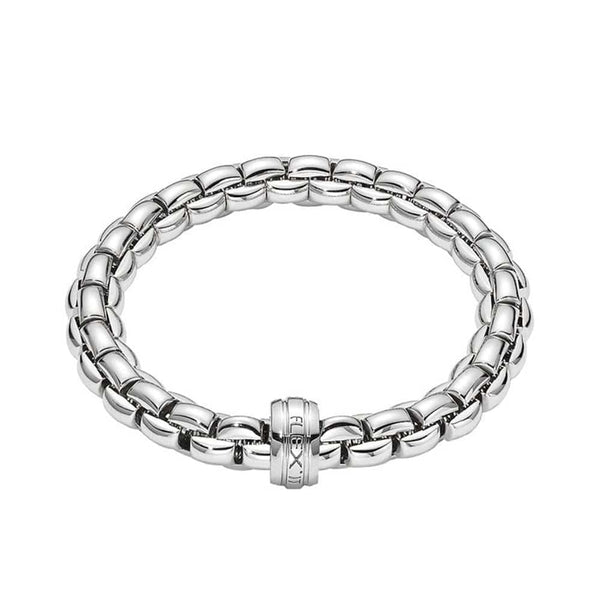 FOPE Eka 18ct White Gold Flex'it Bracelet With Single Rondel - Berry's Jewellers