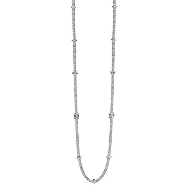 FOPE Prima 18ct White Gold 90cm Necklace With Diamond Rondels - Berry's Jewellers