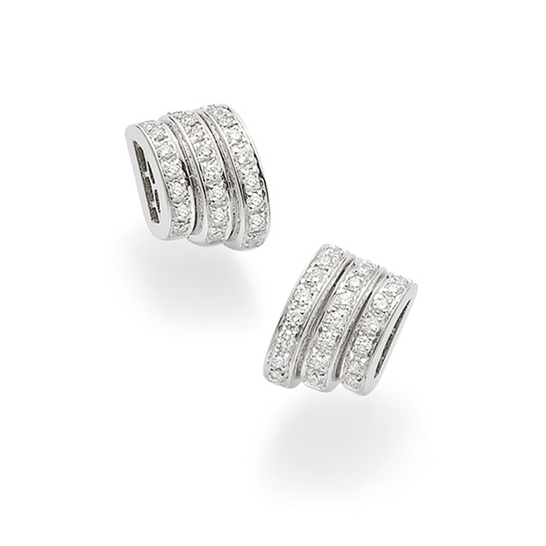 FOPE Prima 18ct White Gold Stud Earrings With Pave Set Diamonds - Berry's Jewellers