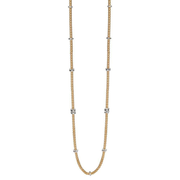 FOPE Prima 18ct Yellow Gold 90cm Necklace With Diamond Rondels - Berry's Jewellers