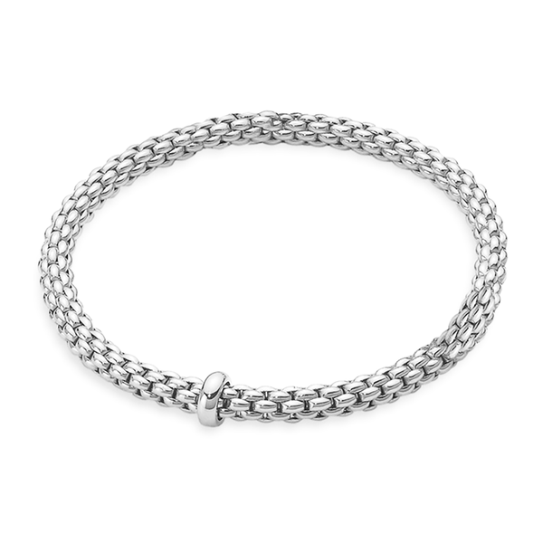 FOPE Solo 18ct White Gold Bracelet With Single Rondel - Berry's Jewellers