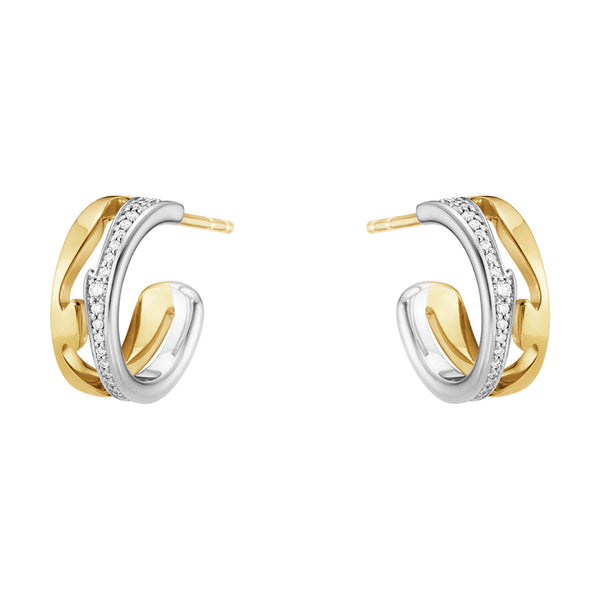 Georg Jensen Fusion 18ct Yellow & White Gold Diamond Set Earrings - Berry's Jewellers