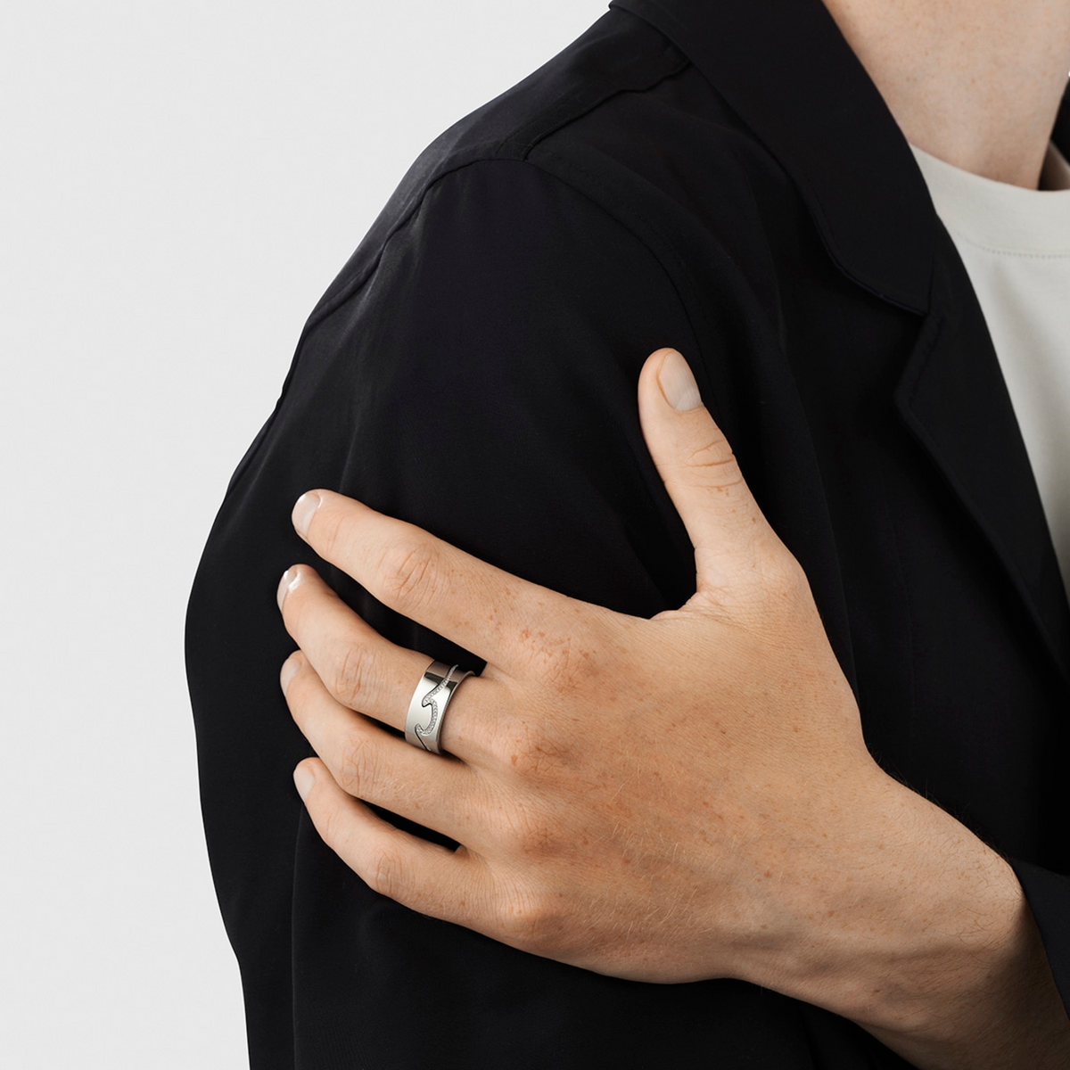 Georg Jensen Fusion 18ct White Gold Diamond Set End Ring - Berry's Jewellers