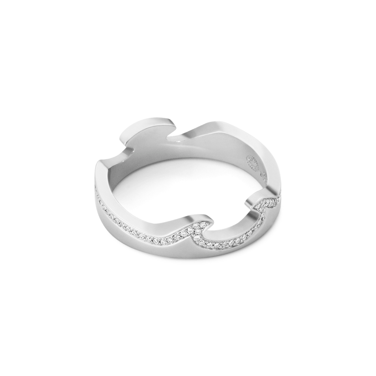 Georg Jensen Fusion 18ct White Gold Diamond Set End Ring - Berry's Jewellers