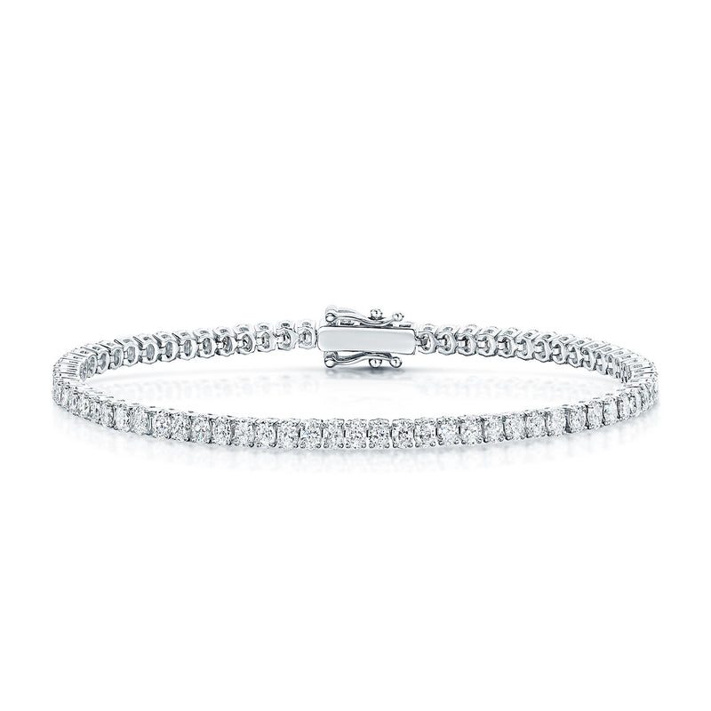 Platinum Oval Cut Diamond Line Bracelet