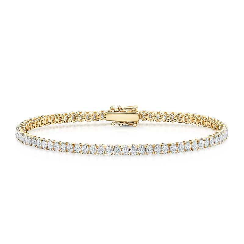 18ct Yellow Gold Oval Cut Diamond Line Bracelet