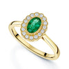Berry's 18ct Yellow Gold Emerald And Diamond Cluster Dress Ring - Berry's Jewellers
