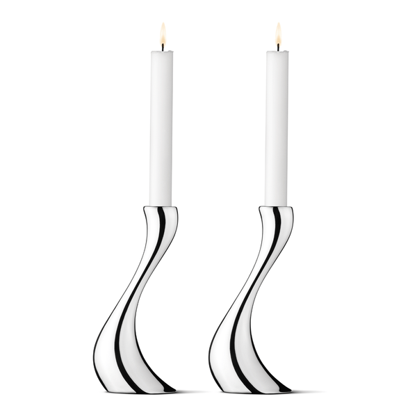 Georg Jensen Cobra Medium Candlesticks Set - Berry's Jewellers