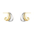 Curve Sterling Silver & 18ct Yellow Gold Small Hoop Stud Earrings
