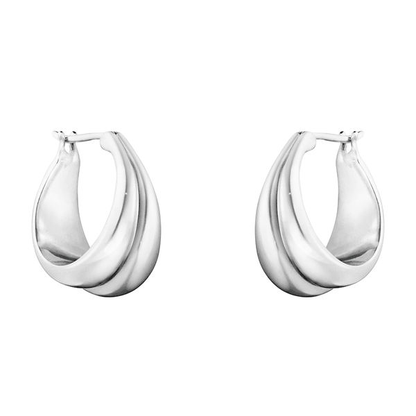 Georg Jensen Curve Sterling Silver Hoop Earrings - Berry's Jewellers