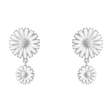 Daisy Silver And White Enamel Drop Earrings