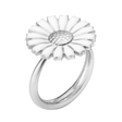 Daisy Silver And White Enamel Ring
