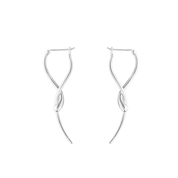 Georg Jensen Mercy Sterling Silver Twisted Long Drop Earrings - Berry's Jewellers