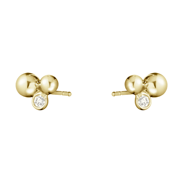 Georg Jensen Moonlight Grapes 18ct yellow gold diamond set earrings - Berry's Jewellers