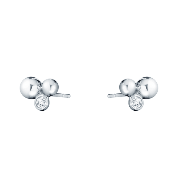 Georg Jensen Moonlight Grapes silver and diamond earrings - Berry's Jewellers
