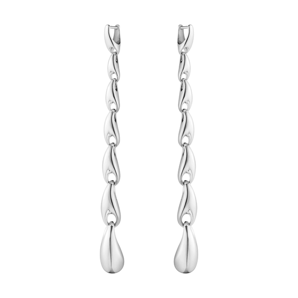 Georg Jensen Reflect Sterling Silver Extra Long Drop Earrings - Berry's Jewellers
