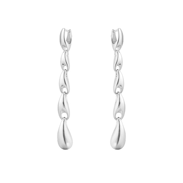 Georg Jensen Reflect Sterling Silver Long Drop Earrings - Berry's Jewellers