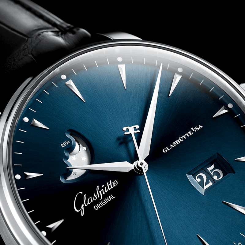Glashutte Original Senator Excellence Panorama 42mm Blue Dial Watch