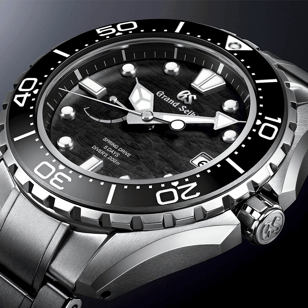 Grand Seiko Evolution 9 43.8mm Black Dial Men's Titanium Spring-Drive Watch - Berry's Jewellers