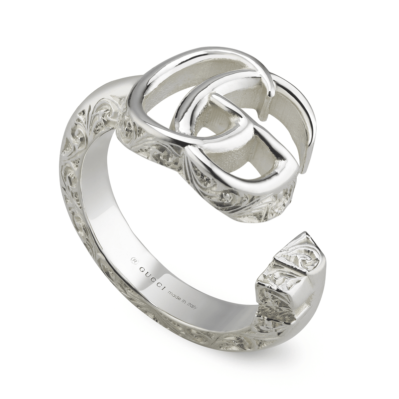 Gucci GG Marmont Sterling Silver Polished Double G Key Ring - Berry's Jewellers