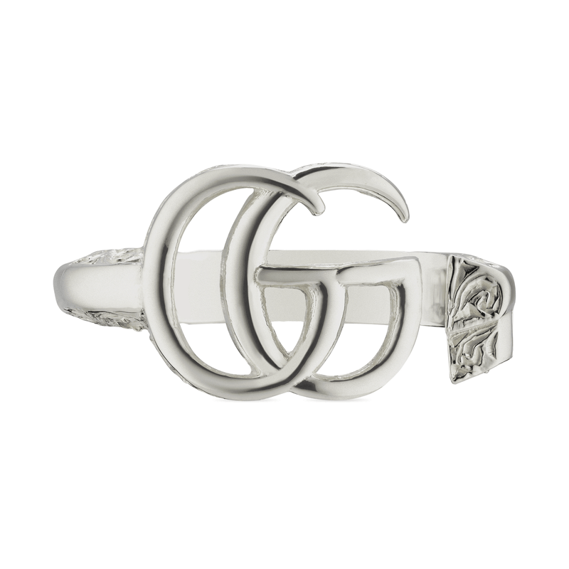 Gucci GG Marmont Sterling Silver Polished Double G Key Ring - Berry's Jewellers