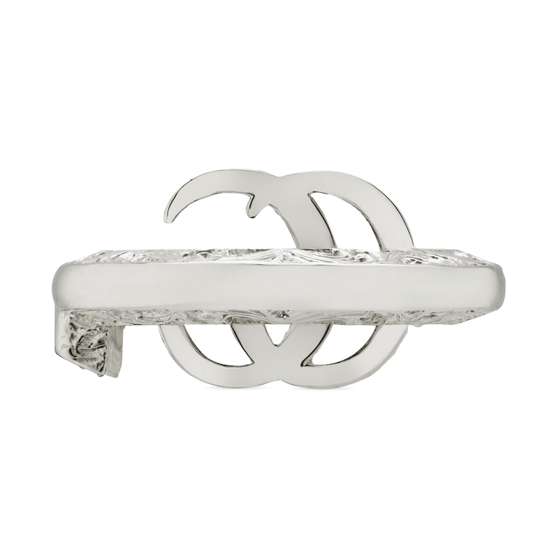 Gucci GG Marmont Sterling Silver Polished Double G Key Ring - Berry's Jewellers