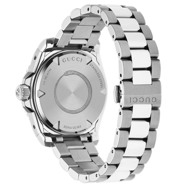 Gucci Gucci Dive 40mm Automatic Stainless Steel Watch With A Silver Dial & Ceramic Bezel - Berry's Jewellers